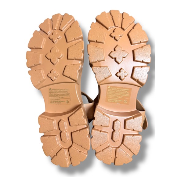 NIB Weeboo HIGH 2 Brown Braided Platform Chunky Sole Sandals Women's Size 6 - Picture 3 of 10